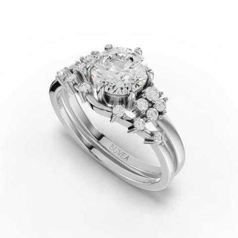 1.2CT Round Lab Diamond Premium Bridal Set Ring - Buvea Jewels