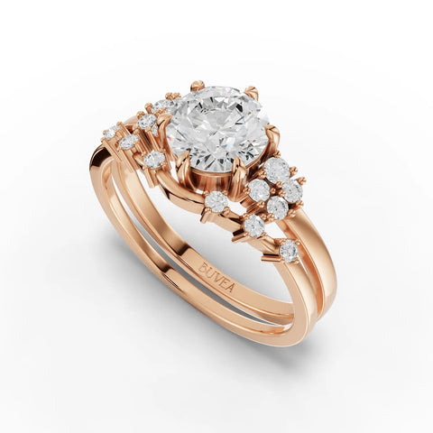 1.2CT Round Lab Diamond Premium Bridal Set Ring - Buvea Jewels