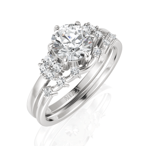 1.2CT Round Lab Diamond Premium Bridal Set Ring - Buvea Jewels