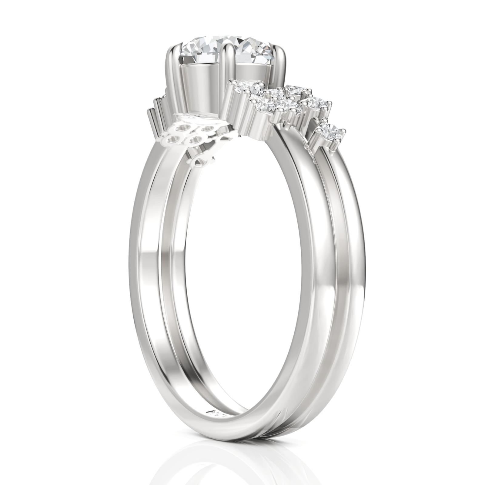 1.2CT Round Lab Diamond Premium Bridal Set Ring - Buvea Jewels