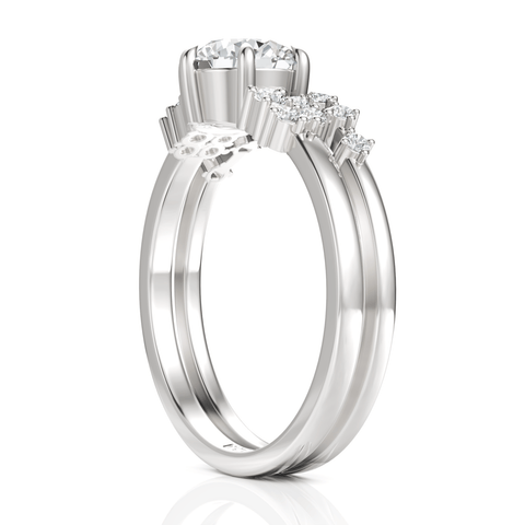 1.2CT Round Lab Diamond Premium Bridal Set Ring - Buvea Jewels