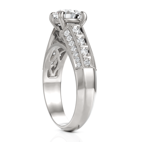 1.35CT Round Lab Diamond Bridal Set Ring - Buvea Jewels