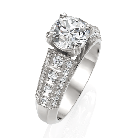 1.35CT Round Lab Diamond Bridal Set Ring - Buvea Jewels