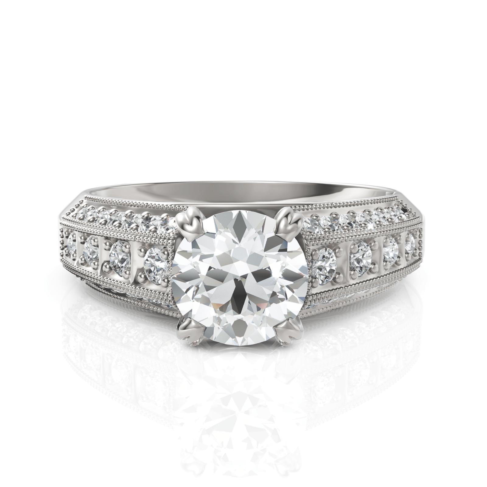 1.35CT Round Lab Diamond Bridal Set Ring - Buvea Jewels