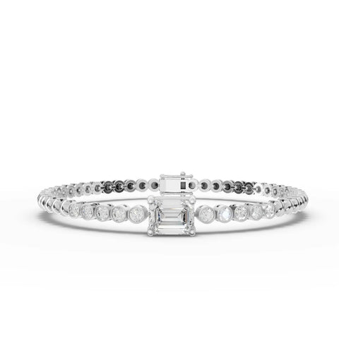 1.3CT Emerald Lab Diamond Solitaire Bracelet - Buvea Jewels