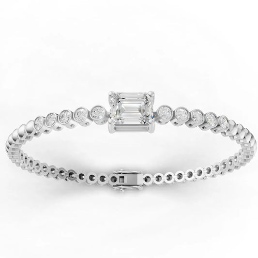 1.3CT Emerald Lab Diamond Solitaire Bracelet - Buvea Jewels