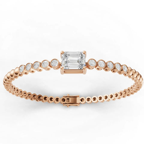 1.3CT Emerald Lab Diamond Solitaire Bracelet - Buvea Jewels
