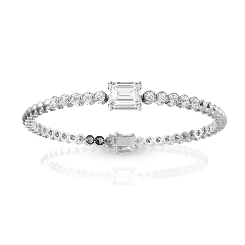 1.3CT Emerald Lab Diamond Solitaire Bracelet - Buvea Jewels