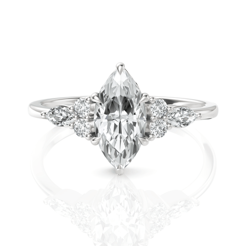 1.3CT Marquise Lab Diamond Premium Fashion Engagement Ring - Buvea Jewels