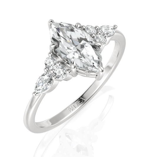 1.3CT Marquise Lab Diamond Premium Fashion Engagement Ring - Buvea Jewels