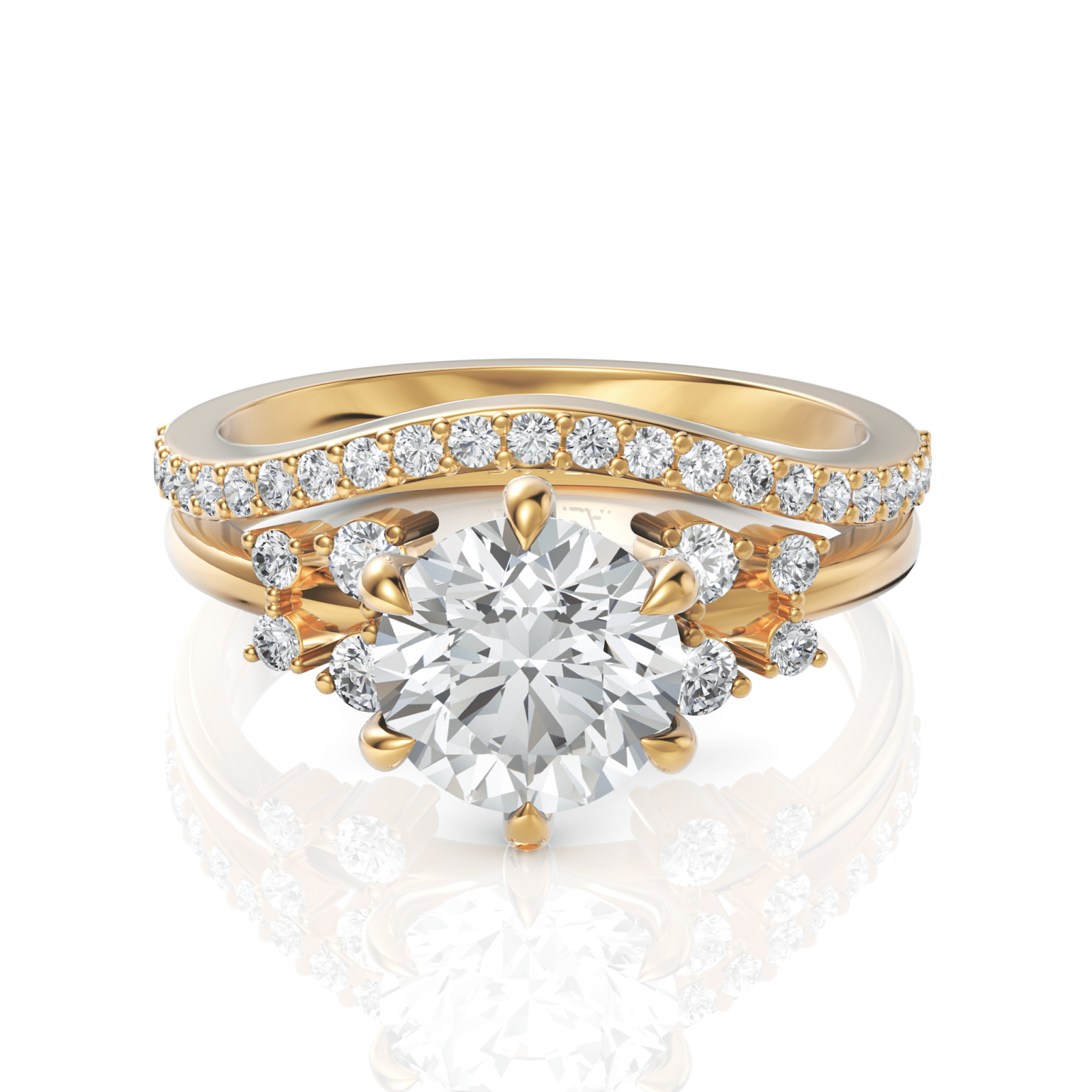 1.42CT Round Lab Diamond Premium Halo Wedding Ring - Buvea Jewels