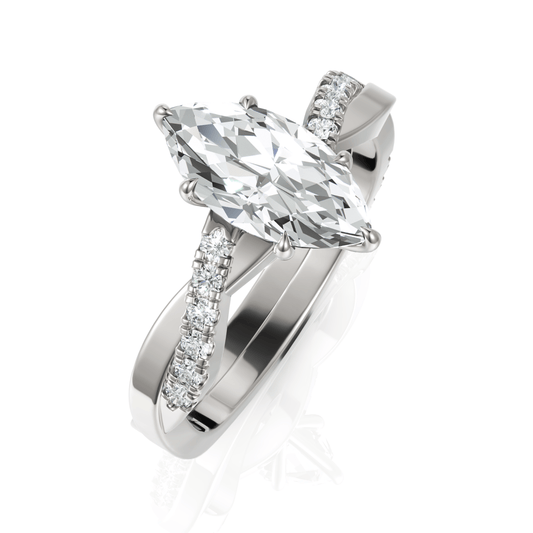 1.49CT Marquise Lab Diamond Engagement Ring - Buvea Jewels