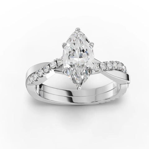 1.49CT Marquise Lab Diamond Engagement Ring - Buvea Jewels