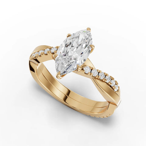 1.49CT Marquise Lab Diamond Engagement Ring - Buvea Jewels