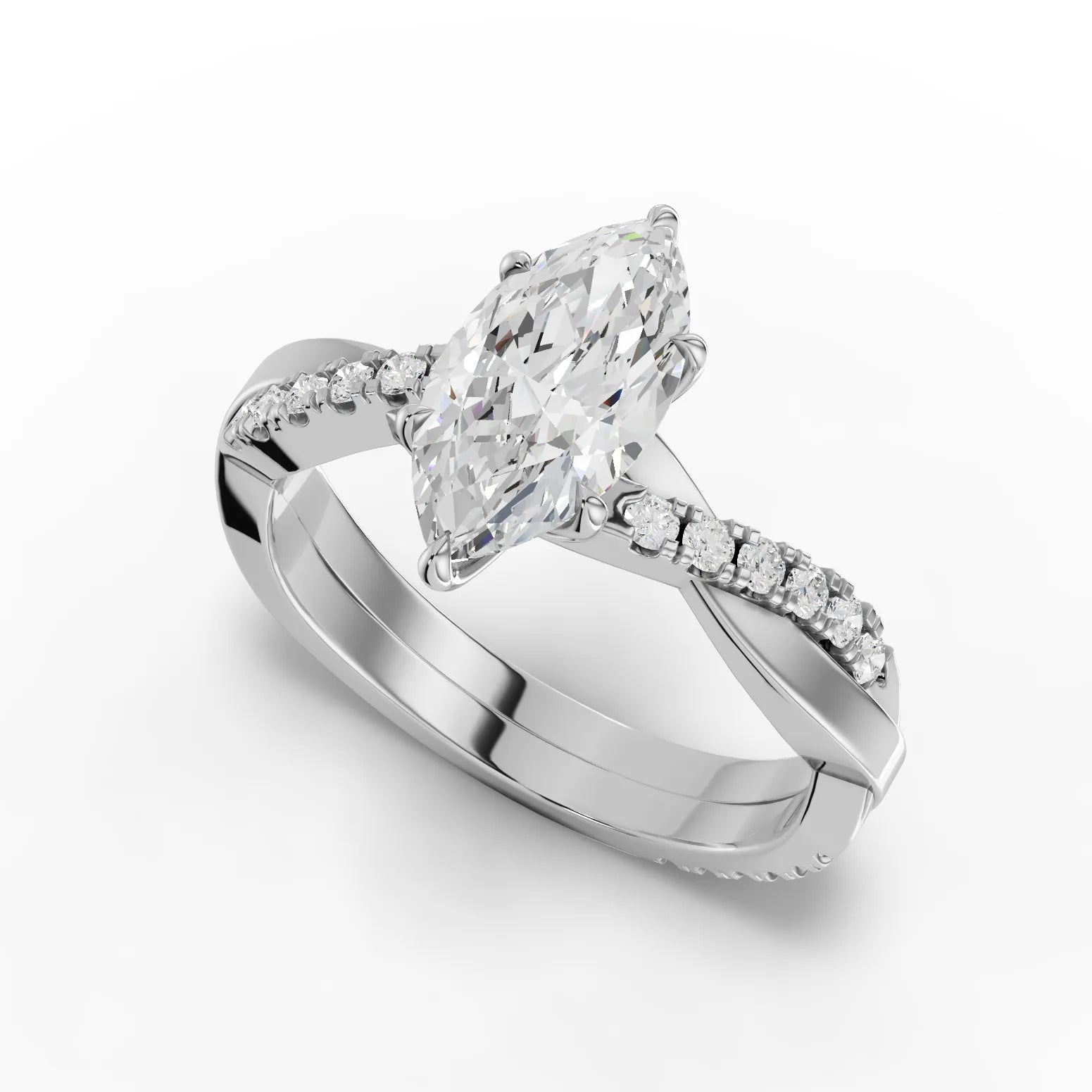 1.49CT Marquise Lab Diamond Engagement Ring - Buvea Jewels