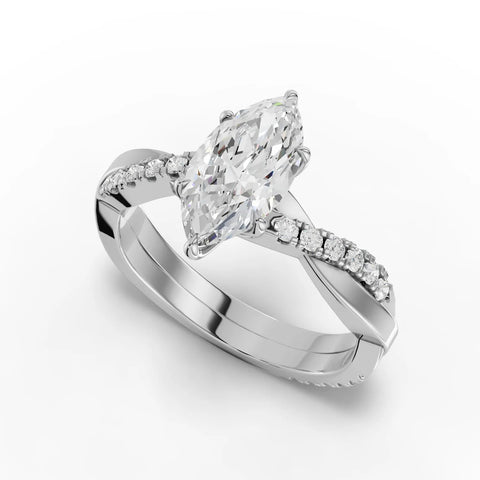 1.49CT Marquise Lab Diamond Engagement Ring - Buvea Jewels