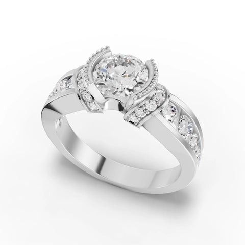 1.4CT Round Lab Diamond Engagement Ring - Buvea Jewels