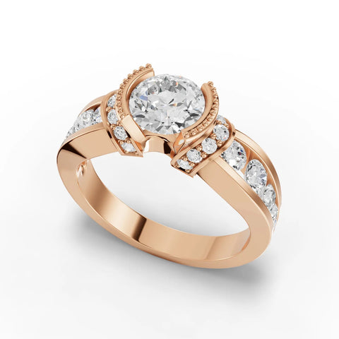 1.4CT Round Lab Diamond Engagement Ring - Buvea Jewels