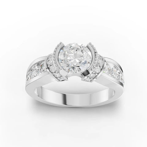 1.4CT Round Lab Diamond Engagement Ring - Buvea Jewels