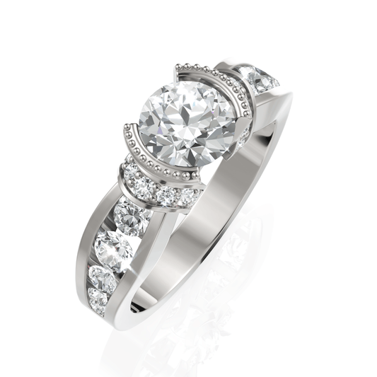 1.4CT Round Lab Diamond Engagement Ring - Buvea Jewels