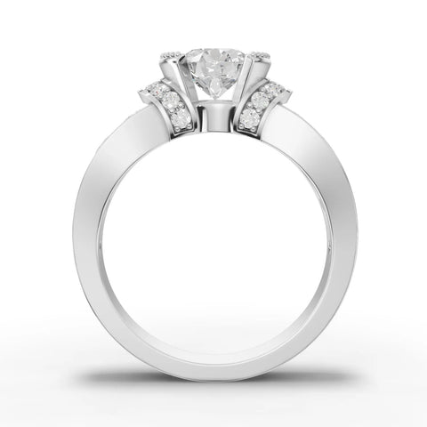 1.4CT Round Lab Diamond Engagement Ring - Buvea Jewels