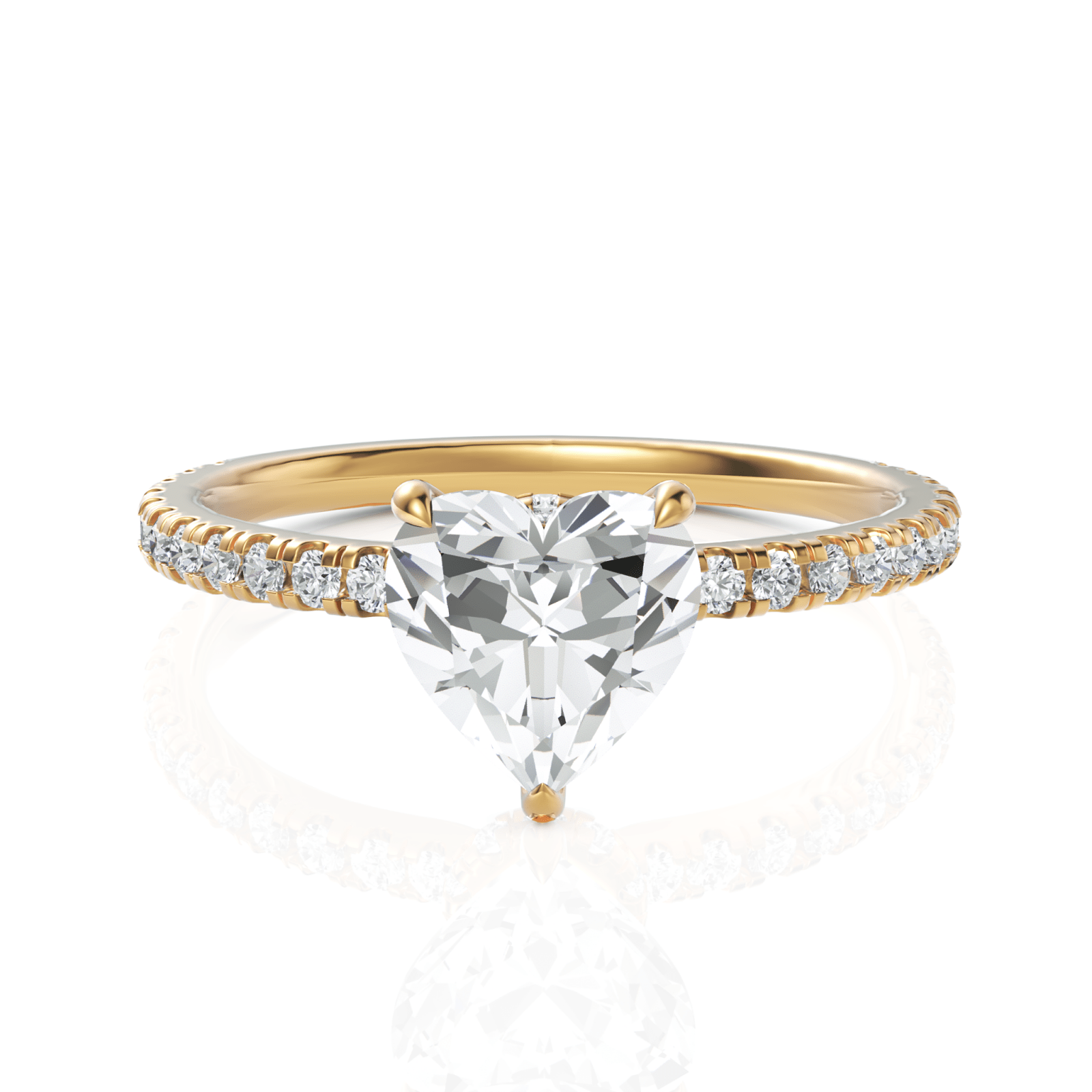 1.54CT Heart Lab Diamond Hidden Halo Accent Engagement Ring - Buvea Jewels