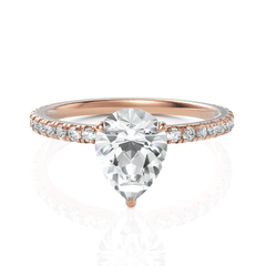 1.54CT Pear Lab Diamond Hidden Halo Accent Engagement Ring - Buvea Jewels