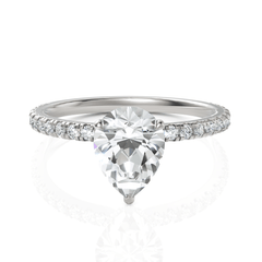 1.54CT Pear Lab Diamond Hidden Halo Accent Engagement Ring - Buvea Jewels