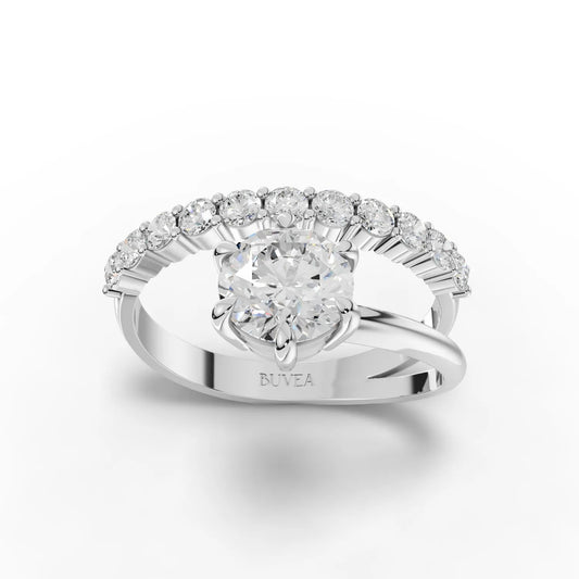 1.54CT Round Moissanite Premium Solitaire Accented Ring - Buvea Jewels