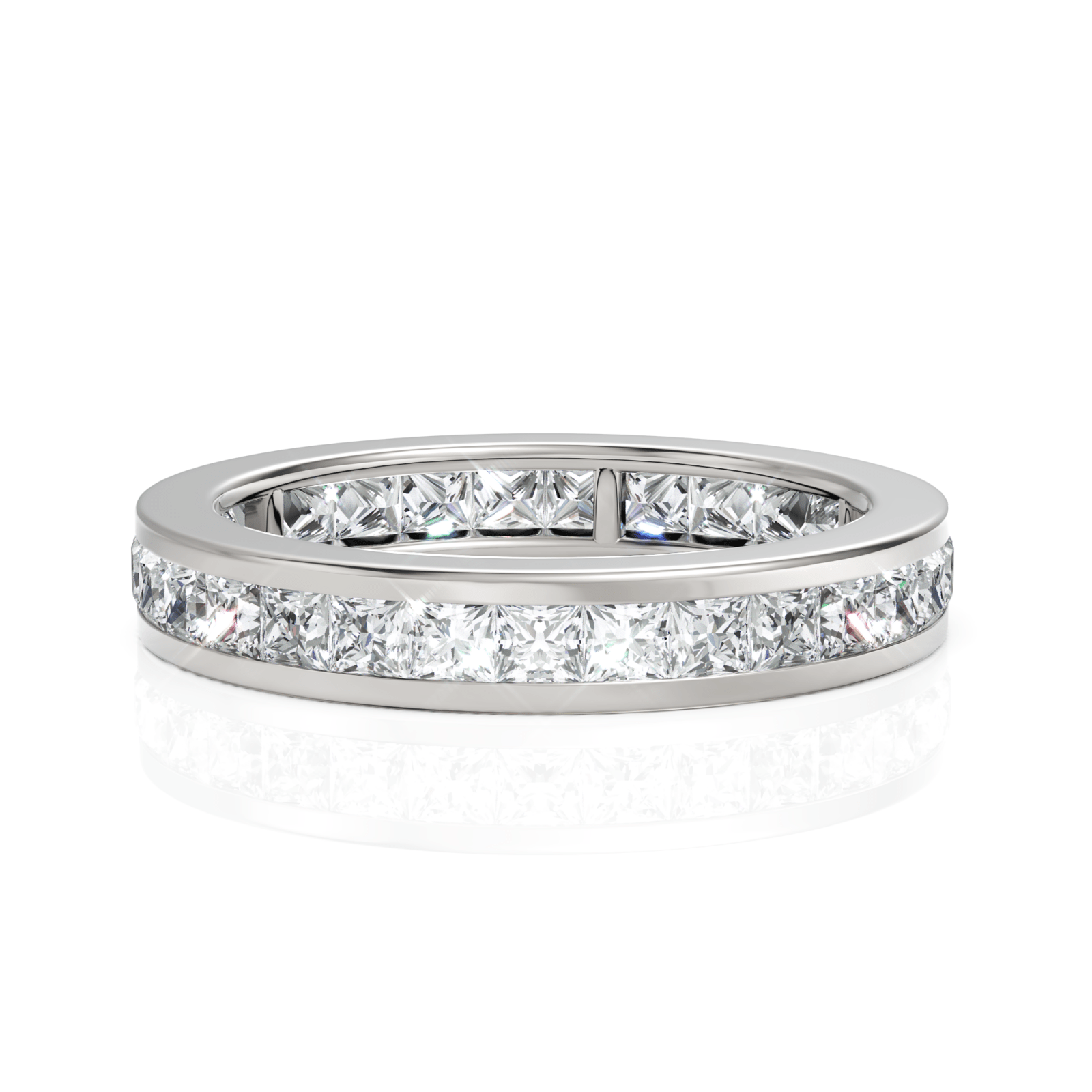 1.55 CT Princess Lab Diamond Full Eternity Wedding Ring - Buvea Jewels