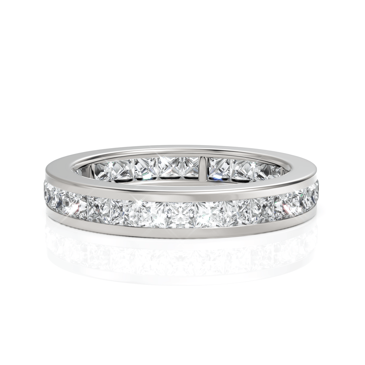 1.55 CT Princess Lab Diamond Full Eternity Wedding Ring - Buvea Jewels