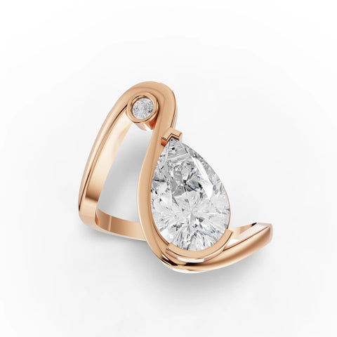 1.55CT Pear Lab Diamond Open Curve Premium Engagement Ring - Buvea Jewels