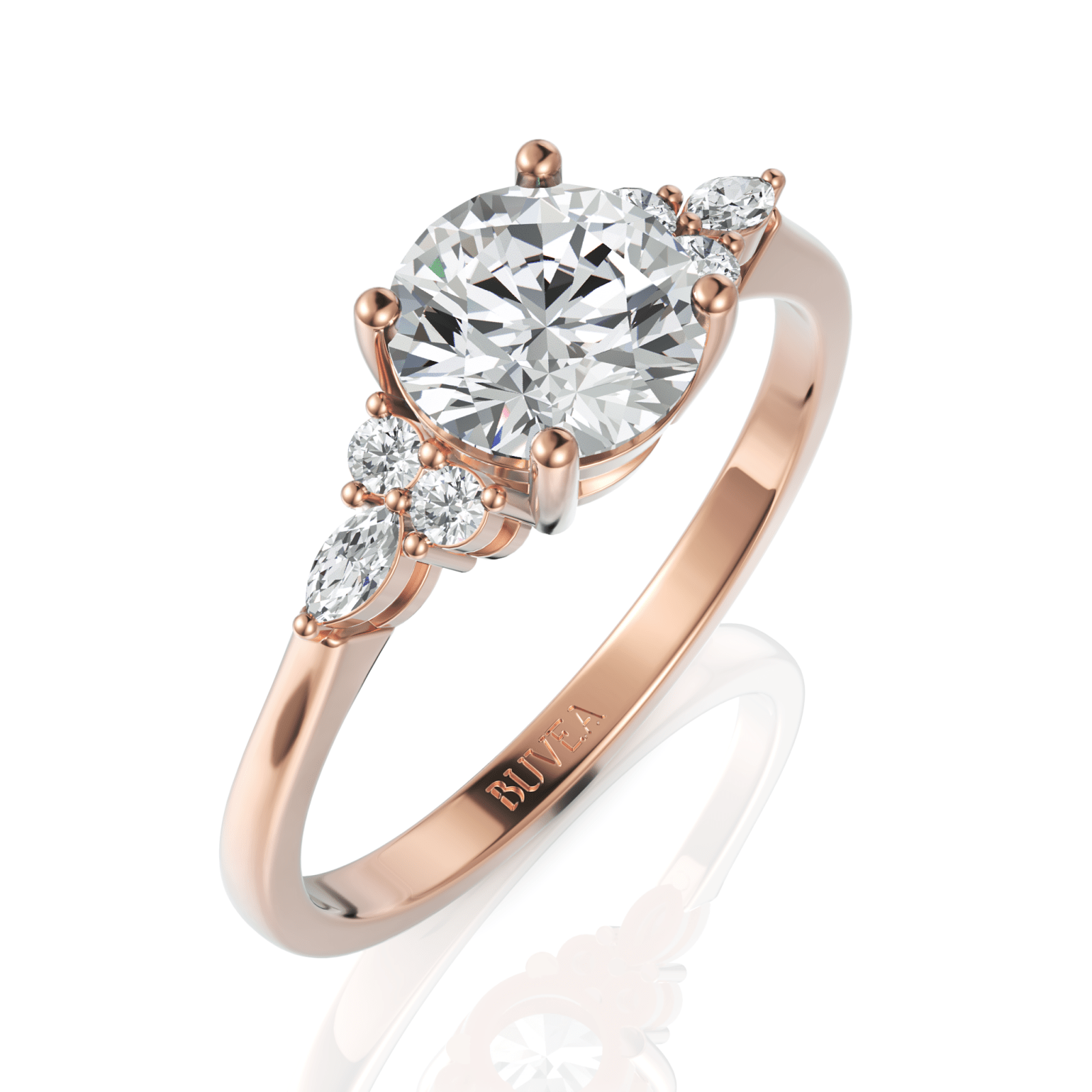 1.58CT Round Lab Diamond Premium Engagement Ring - Buvea Jewels