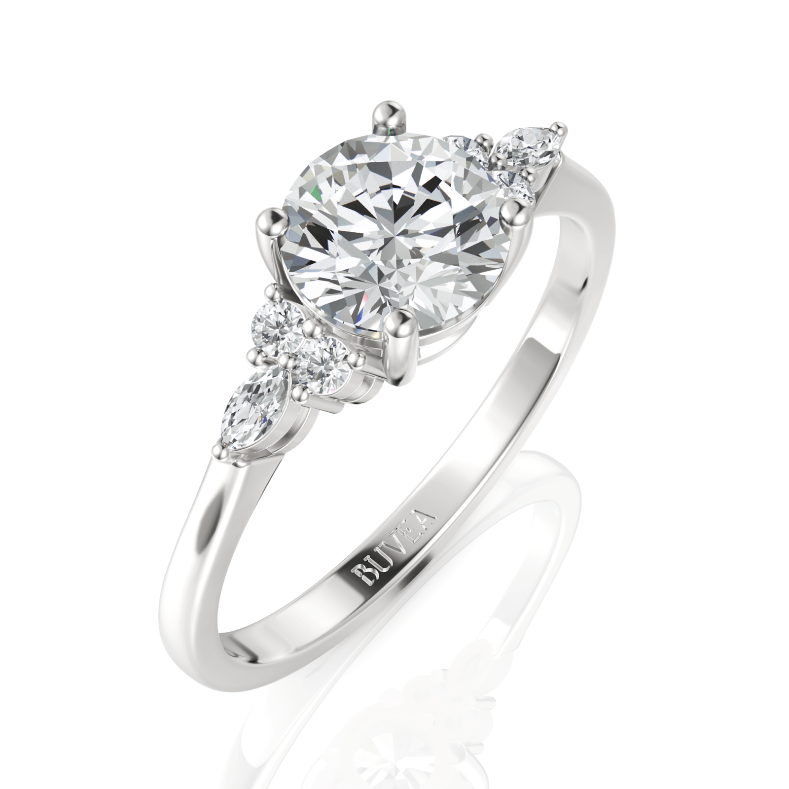 1.58CT Round Lab Diamond Premium Engagement Ring - Buvea Jewels