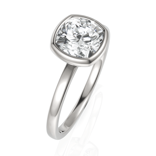 1.5CT Cushion Lab Diamond Classic Solitaire Engagement Ring - Buvea Jewels