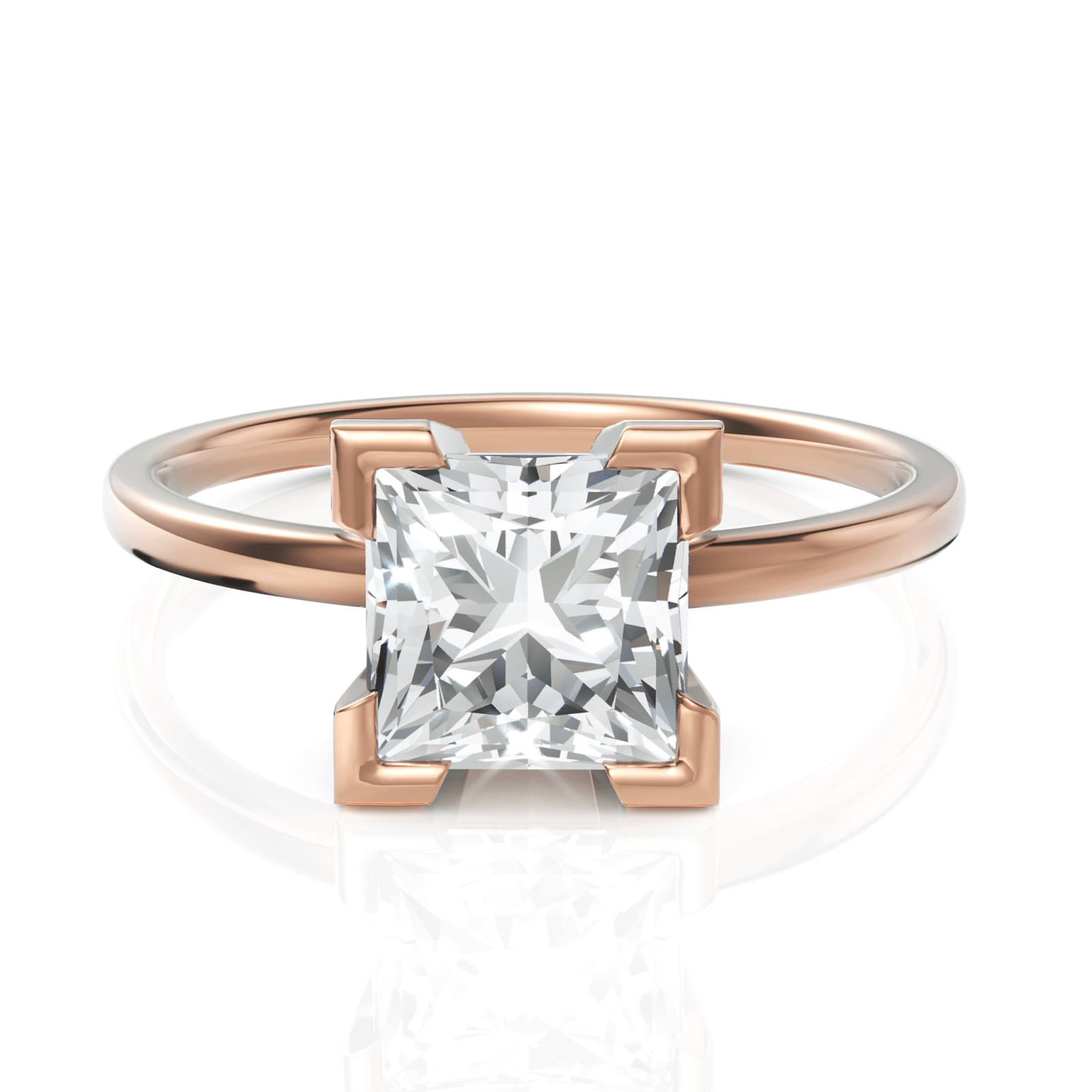 1.5CT Princess Lab Diamond Classic Solitaire Engagement Ring - Buvea Jewels