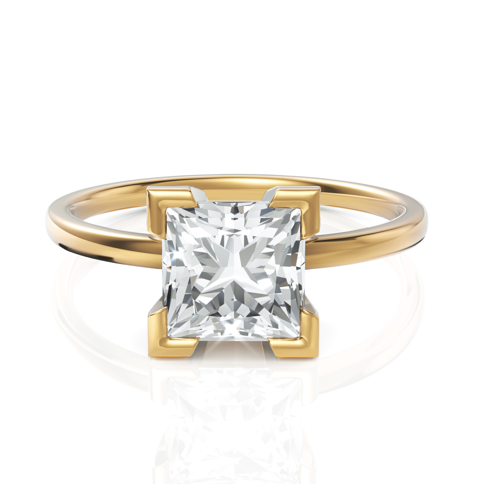 1.5CT Princess Lab Diamond Classic Solitaire Engagement Ring - Buvea Jewels