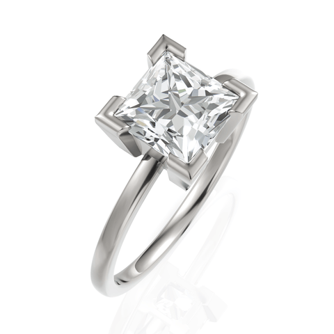 1.5CT Princess Lab Diamond Classic Solitaire Engagement Ring - Buvea Jewels