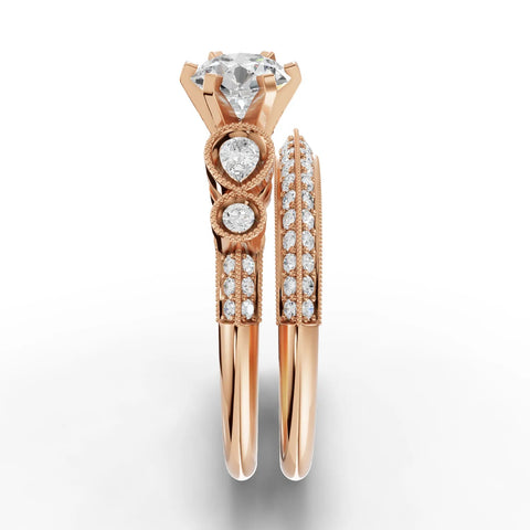 1.5CT Round Lab Diamond Dual Band Ring - Buvea Jewels