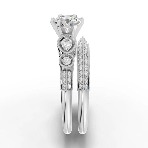 1.5CT Round Lab Diamond Dual Band Ring - Buvea Jewels