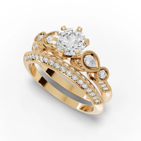 1.5CT Round Lab Diamond Dual Band Ring - Buvea Jewels