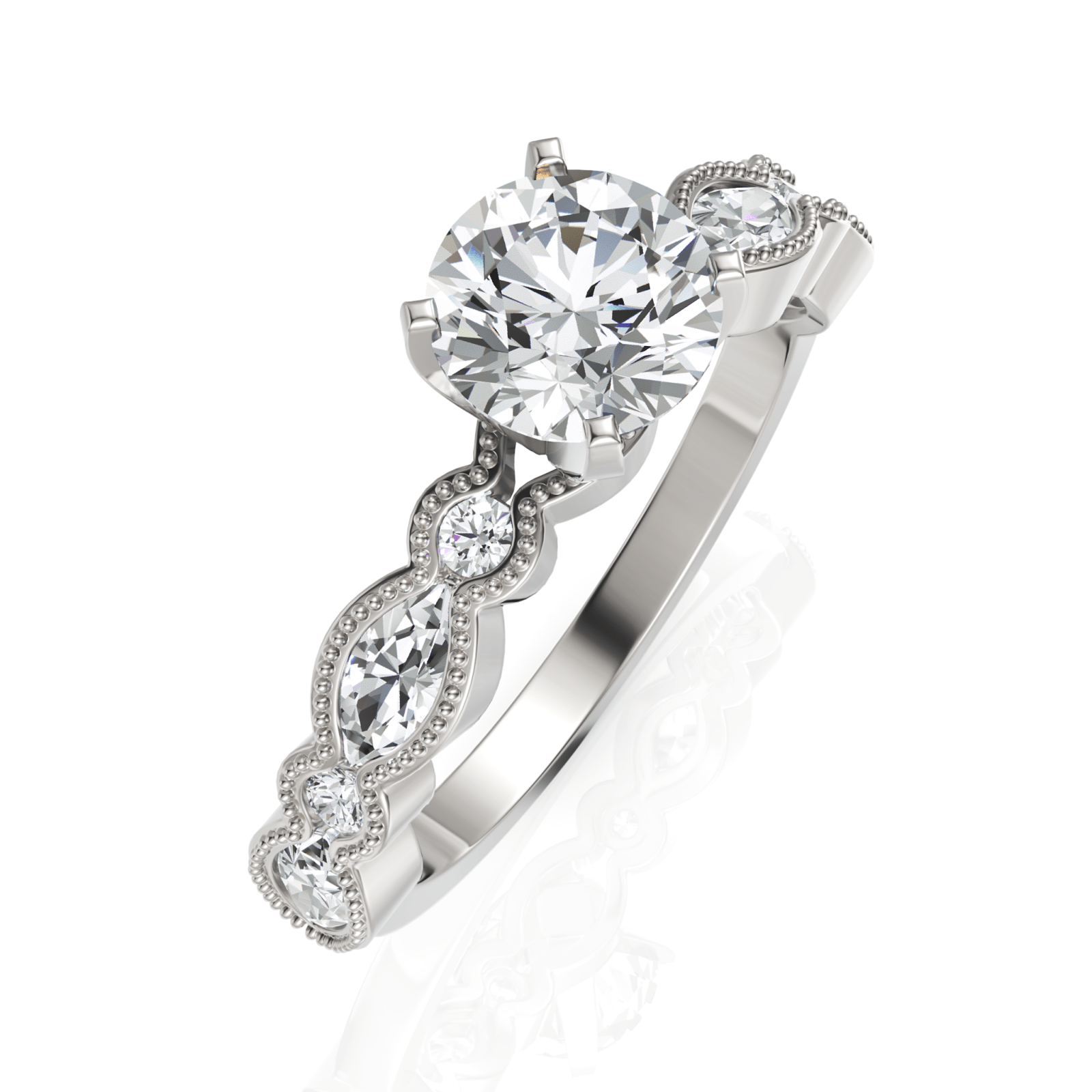 1.5CT Round Lab Diamond Engagement Ring - Buvea Jewels