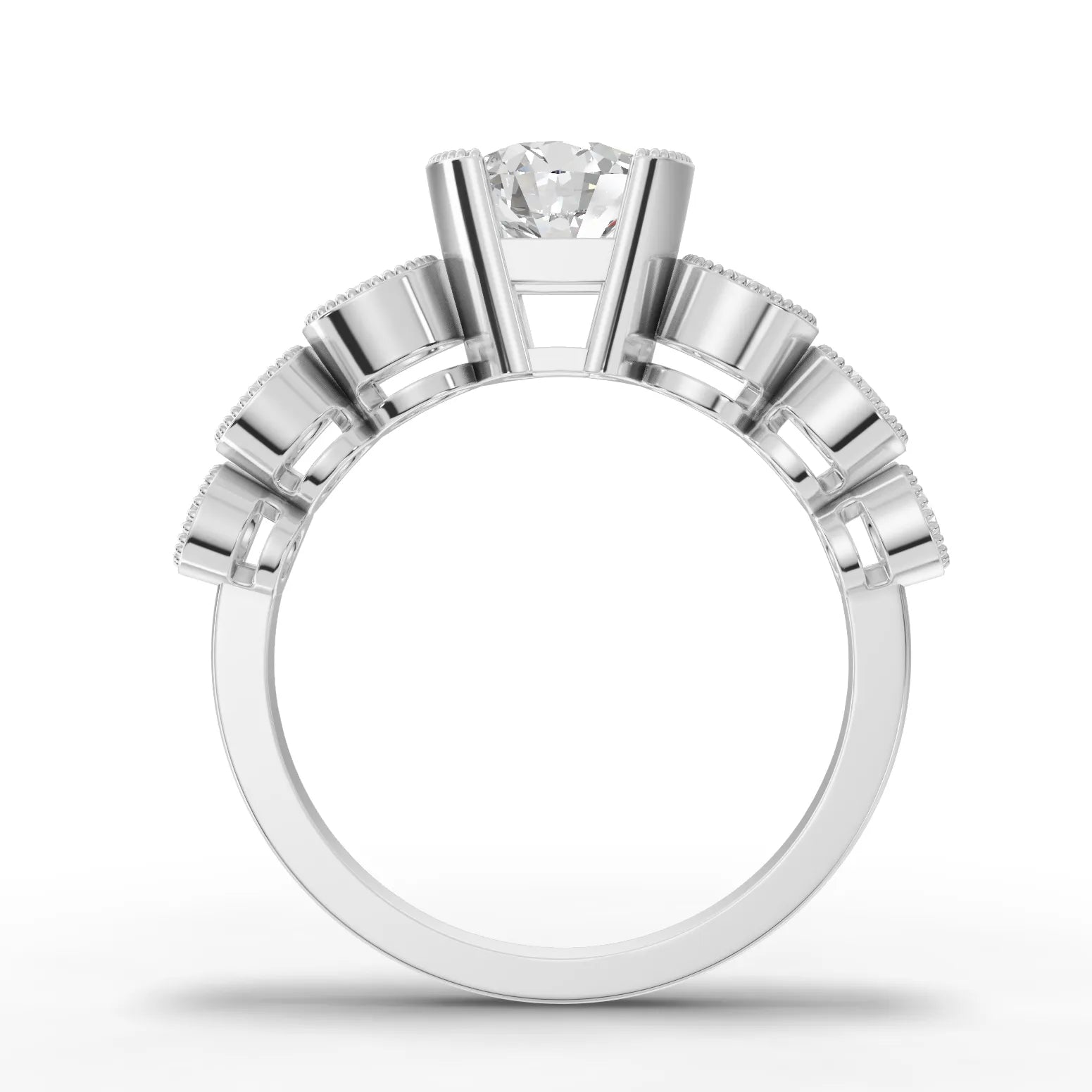 1.5CT Round Lab Diamond Half Eternity Graduated Wedding Ring - Buvea Jewels
