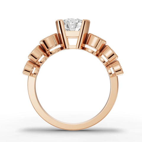 1.5CT Round Lab Diamond Half Eternity Graduated Wedding Ring - Buvea Jewels