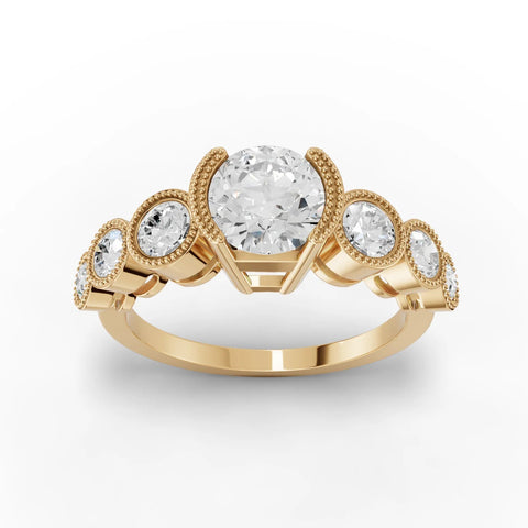 1.5CT Round Lab Diamond Half Eternity Graduated Wedding Ring - Buvea Jewels