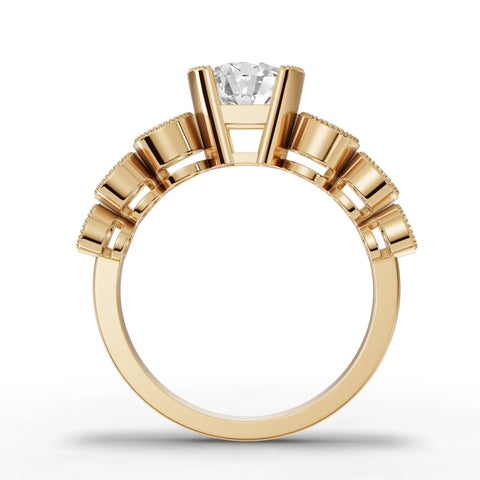 1.5CT Round Lab Diamond Half Eternity Graduated Wedding Ring - Buvea Jewels