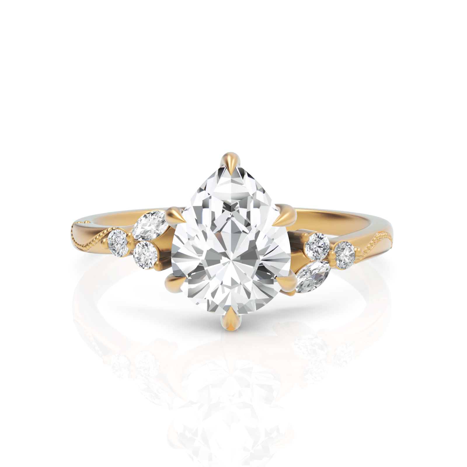 1.62CT Pear Lab Diamond Premium Solitaire Engagement Ring - Buvea Jewels