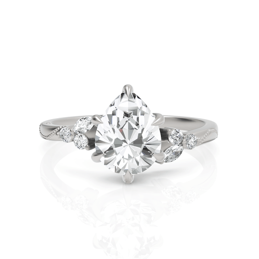 1.62CT Pear Lab Diamond Premium Solitaire Engagement Ring - Buvea Jewels