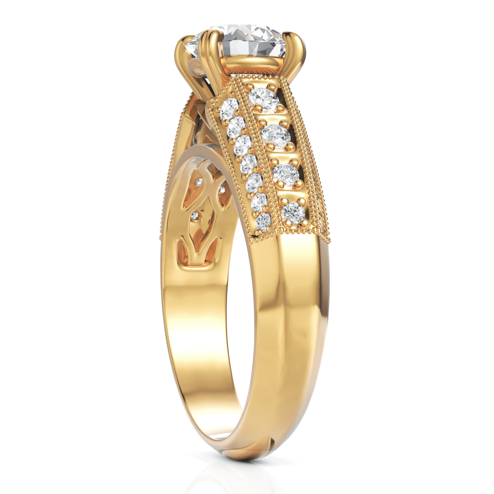 1.62CT Round Lab Diamond Engagement Ring - Buvea Jewels