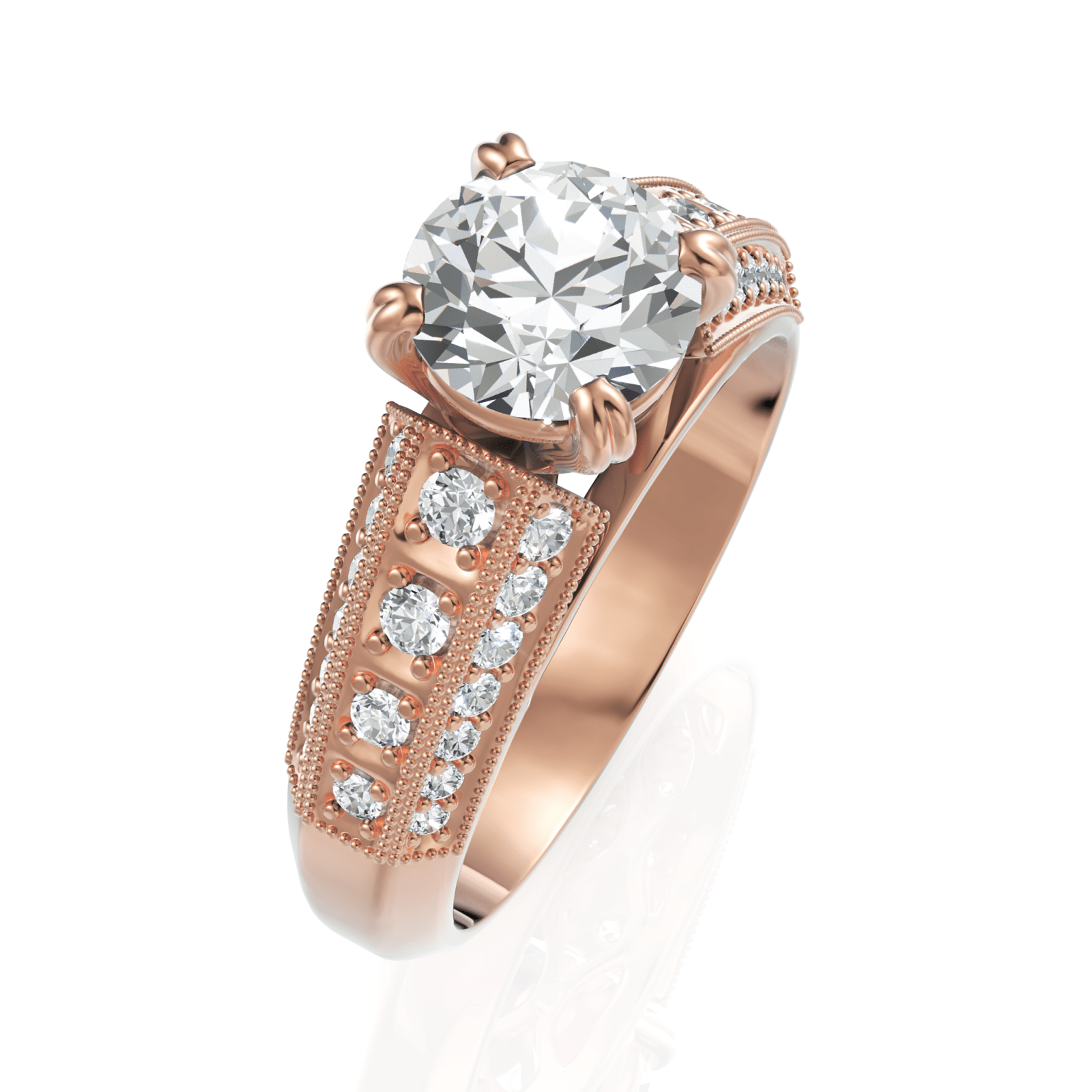 1.62CT Round Lab Diamond Engagement Ring - Buvea Jewels